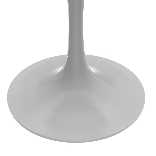 LeisureMod Verve Modern Round Dining Table,Tabletop with Pedestal Base, Contemporary Kitchen & Dining Room Table, Mid-Century Breakfast Nook Table (White Base, Black Marble) - color: Black Wood, size: 27 inch Wide