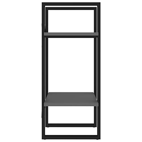 Industrial Gray 2-Tier Book Cabinet, 15.7x11.8x27.6 Inch Small Bookshelf, Engineered Wood Bookcase for Home Office - color: Grey, size: 1 & 27.6"