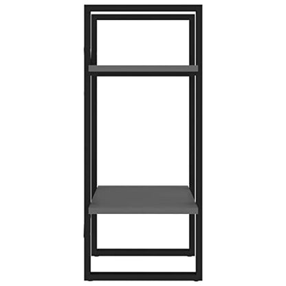 Industrial Gray 2-Tier Book Cabinet, 15.7x11.8x27.6 Inch Small Bookshelf, Engineered Wood Bookcase for Home Office - color: Grey, size: 1 & 27.6"