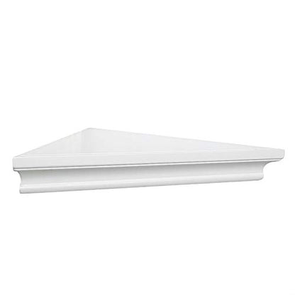 ZGZD White Corner Shelf Wall Mounted Storage Display Shelves for Home Decor, Set of 2 - size: Straight edge