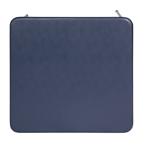 EMMA + OLIVER Navy Square Folding Card Table and Chairs Set for 4 Players | Lightweight, Easy Storage, Padded Top - color: Navy