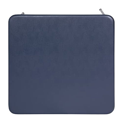 EMMA + OLIVER Navy Square Folding Card Table and Chairs Set for 4 Players | Lightweight, Easy Storage, Padded Top - color: Navy