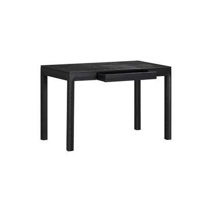 Flow Modern Wooden Rectangle Desk Table with Hidden Drawer – Waterproof & Heat Resistant, Burnt Black - color: Burnt Black, size: 47 Inch, style: Desk