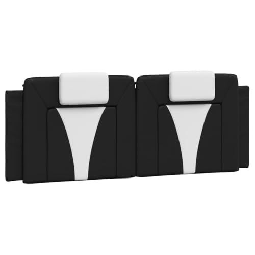 54-inch Double Headboard Cushion, Faux Leather Upholstered Padded Bed Backrest for Reading and Relaxation, Modern Wall-Mounted Bedroom Headboard, Black - color: Black, size: 54 in Double
