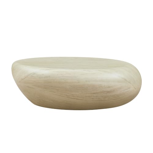 43.3" Oval Concrete Coffee Table, Travertine Style Stone Table | Modern Faux Stone Center Table, Accent Tea Table for Living Room, Drum Fiberglass Coffee Table, No Need Assembly - color: A-43.3" Mars Pattern