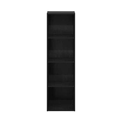 Furinno PASIR Book Shelf, 4-Tier Modern Bookshelf, Open Shelves Bookcase 9 x 12 x 42, Easy Assembly, for Living Room, Bedroom, Home Office, Blackwood - color: Blackwood, size: 4-Tier Cube