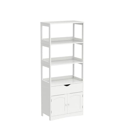 DICTAC Kitchen Pantry Storage Cabinets Freestanding Tall Bathroom Cabinet with Shelves and Drawer 64''H Sideboard Microwave Space Cupboard Organizer for Home Office,White, 23.62x13x64.06inch - size: 23.62x13x64.06inch