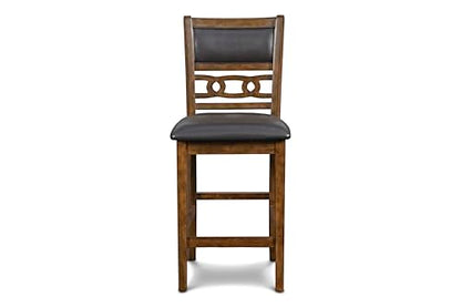 New Classic Furniture Gia 3-Piece Drop Leaf Counter Table Set with 2 Chairs, 42-Inch, Brown - color: Brown, size: Counter Set