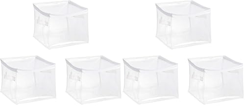 Amazon Basics Clear Zippered Storage Bags for Closet Organization, Stackable Clothing and Linen Storage Containers, 6-Pack - size: 6-Pack