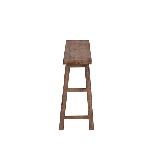 Boraam Sonoma Saddle Bench, 24-Inch, Barnwood Wire-Brush, Model:75025 - color: Barnwood Wire-brush Finish