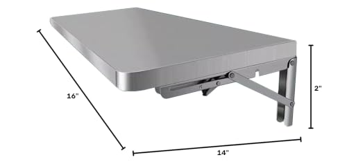 Stainless Steel Wall-Mounted, Folding, Drop-Down, Floating Tables for Tight Spaces, Home Offices, Garages, Basements and Kitchens (70 * 30cm(27.6 * 12in) - size: 70*30cm(27.6*12in）