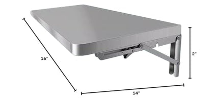 Stainless Steel Wall-Mounted, Folding, Drop-Down, Floating Tables for Tight Spaces, Home Offices, Garages, Basements and Kitchens (70 * 30cm(27.6 * 12in) - size: 70*30cm(27.6*12in）
