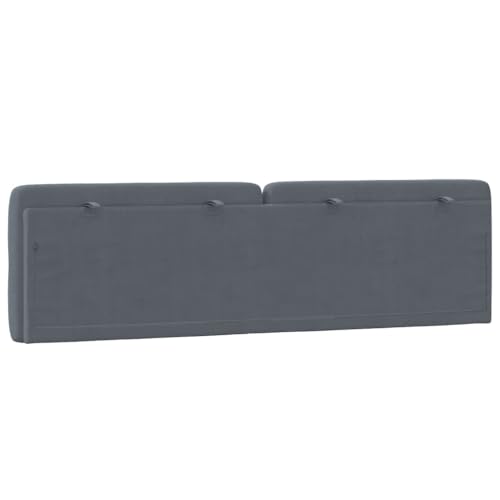 King Size Headboard Cushion, Wall Mounted Upholstered Backrest with Removable Velvet Cover, Dark Grey Fabric Cushion for Reading and Bed Support, 72.8 inch Wide - size: King