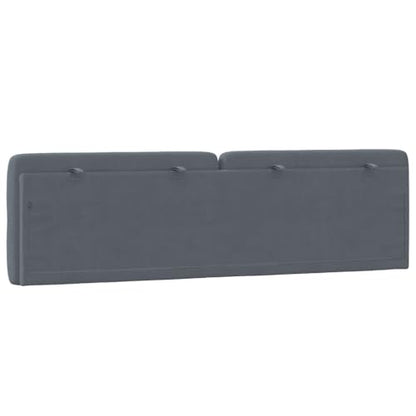 King Size Headboard Cushion, Wall Mounted Upholstered Backrest with Removable Velvet Cover, Dark Grey Fabric Cushion for Reading and Bed Support, 72.8 inch Wide - size: King
