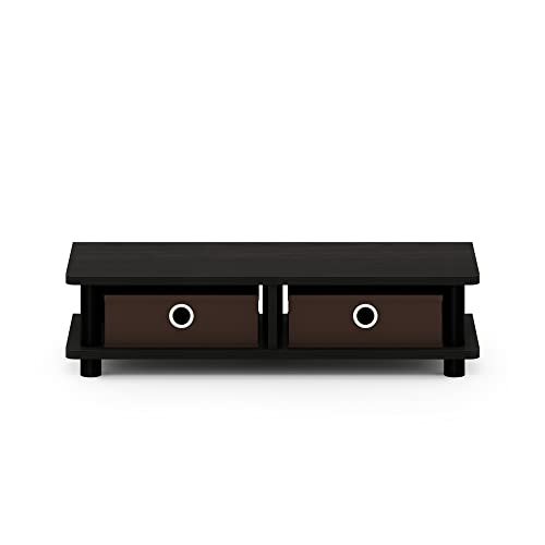 Furinno Turn-N-Tube Monitor Stand, Espresso/Black - color: Espresso/Black, size: With Bins
