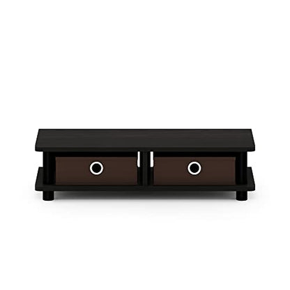 Furinno Turn-N-Tube Monitor Stand, Espresso/Black - color: Espresso/Black, size: With Bins