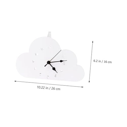 GARVALON Cloud-Shaped Nordic-Style Desktop Clock White Quiet Bedroom Clock Modern Decor