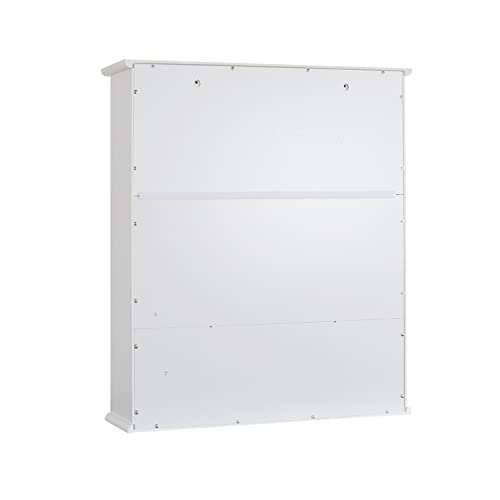 TaoHFE White Bathroom Wall Cabinet with 2 Door Adjustable Shelves | Over The Toilet Storage White Wall Mounted Medicine Cabinets for Bathroom Laundry Room Kitchen - color: White