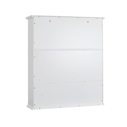 TaoHFE White Bathroom Wall Cabinet with 2 Door Adjustable Shelves | Over The Toilet Storage White Wall Mounted Medicine Cabinets for Bathroom Laundry Room Kitchen - color: White