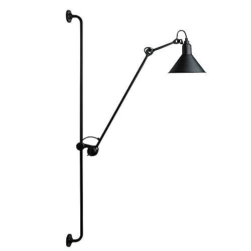 Vintage Industrial Swing Arm Wall Lamp Adjustable Black Rocker Wall Lamp Wall Mounted Reading Light Fixture for Indoor Bedroom Bedside
