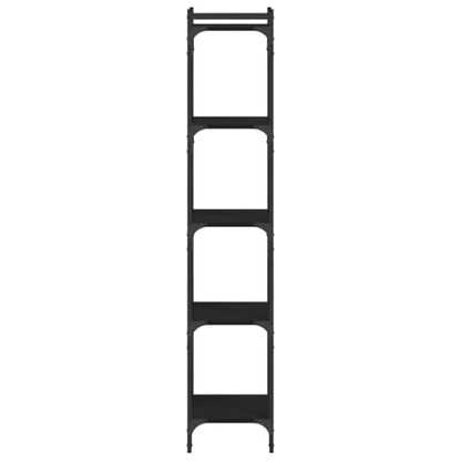 5-Tier Black Engineered Wood and Metal Bookcase, Tall Bookshelf for Living Room, Home, Office - color: Black/60.6", size: 15.7"