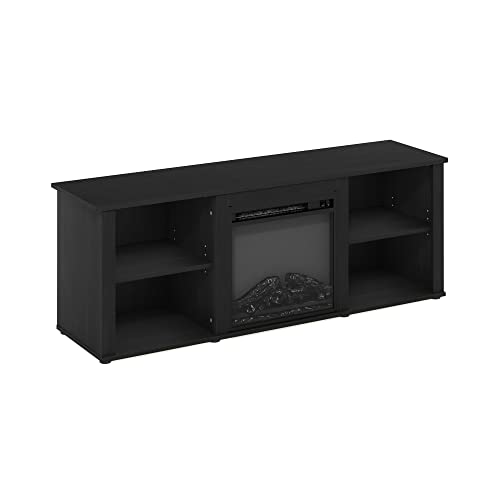 Furinno Classic 60 Inch TV Stand with Fireplace, Americano - color: Americano, size: 60-Inch