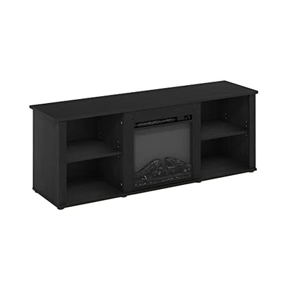 Furinno Classic 60 Inch TV Stand with Fireplace, Americano - color: Americano, size: 60-Inch