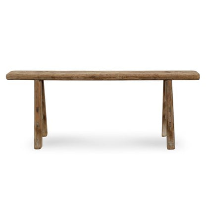 Approx. 3-3.5ft. Long Vintage Noodle Bench Weathered Natural (Size & Finish Vary) - size: 19.6H x 50W x 5.5L