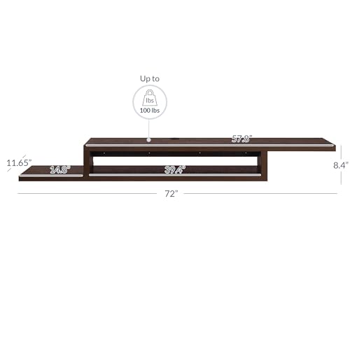 Floating Wall-Mounted TV Console by Belleze - color: Espresso, style: Motif