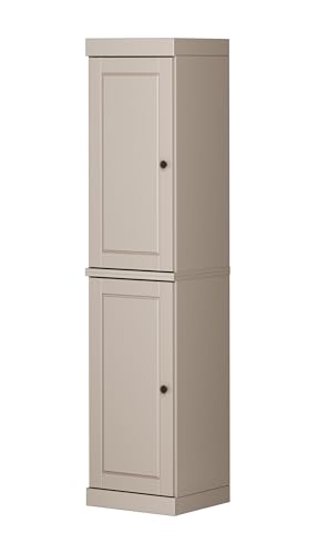Solid Wood Kitchen Pantry - Narrow Storage Cabinet - Raised Panel Doors, Adjustable Shelves, Beige, 16.5" Wide x 71.5" Tall, 100% Eco-Friendly Wood, Modular Pantry Cabinet Systems - color: Beige, style: Raised Panel Doors