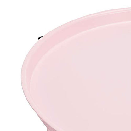 Amazon Basics Round End Table with Storage Bin, Easy Assembly, Bedroom Accent Table, 17.7" D x 17.7" W x 18.9" H, Dusty Pink | Side Table - color: Dusty Pink