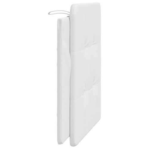 Wall Mounted Headboard Cushion, White Faux Leather Bed Backrest for Reading, Detachable Upholstered Headboard Pad, 39.4 in Length for Bedroom Decor