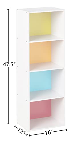 HODEDAH IMPORT Bookcase - color: Rainbow, size: 4-Shelf