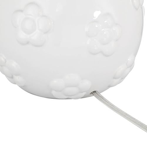 Arianna 16" Small Table Lamp White Flower Ceramic Accent Modern | Cottage Living Room Bedroom Bedside Nightstand House Office Home Family