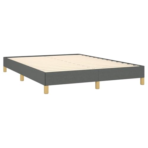 Queen Size Bed Frame, Upholstered Platform Bed with Breathable Fabric, Sturdy Engineered Wood Base, Low Profile Modern Bedroom Furniture, Dark Grey - color: Dark Gray, size: Queen & 9.8"