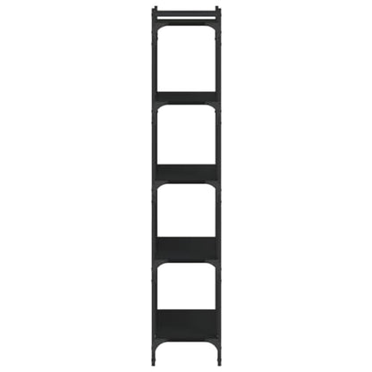 5-Tier Industrial Bookshelf, Modern Metal Frame Bookcase for Home Office, Living Room Storage Rack with Adjustable Feet, Black, 23.6x11.8x60.6 inch - color: Black 8