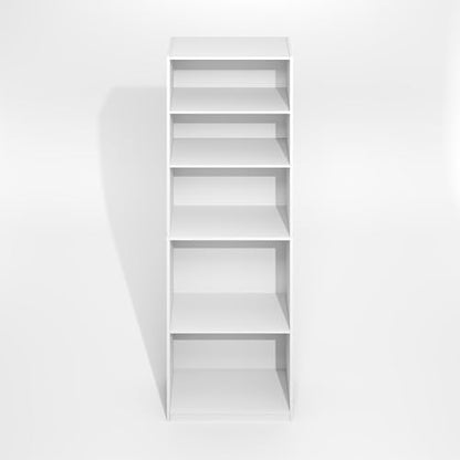 Furinno Jaya Simply Book Shelf, 5-Tier Bookshelf, Bookcase with Adjustable Shelves, 9.5 x 24.5 x 71.2, for Living Room, Bedroom, Home Office, Plain White - color: White, size: 5-Tier, 9.5 x 24.5 x 71