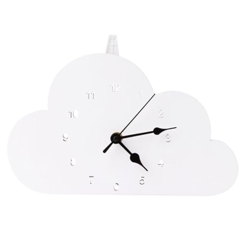 GARVALON Cloud-Shaped Nordic-Style Desktop Clock White Quiet Bedroom Clock Modern Decor