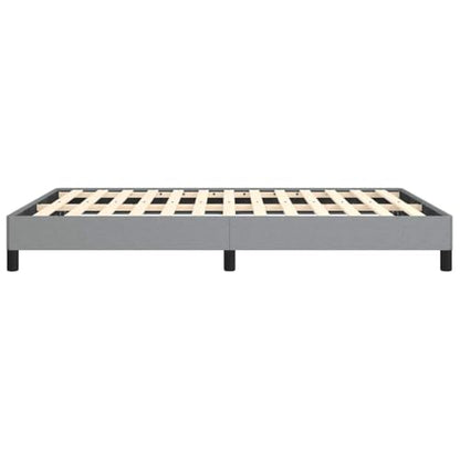 Queen Size Upholstered Bed Frame, Low Profile Platform Bed with Slatted Support, No Box Spring Needed, Sturdy Fabric Base, Light Gray