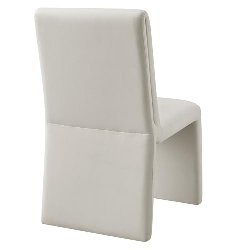 Modway Emory Upholstered Dining Side Chair in Alabaster - Single Armless Slipper Chair - Padded Performance Velvet Accent for Dining Room, Kitchen - color: Alabaster