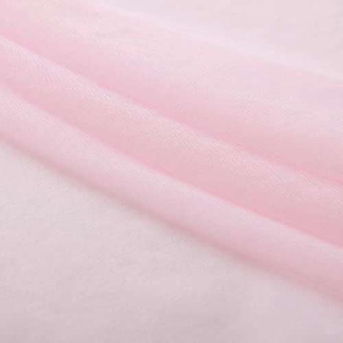 Baby Pink Semi Sheer Curtains 84 Inches Long Faux Linen Baby Pink Sheers Curtain for Bedroom Living Room Girls Kids Room 2 Panels 52x84 - color: Baby Pink, size: 52"W x 84"L (Pack of 2)