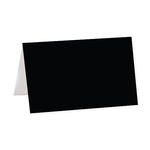 Andaz Press Table Tent Printable Place Cards, Black 20-Pack, Seat Placement Cards Place Cards Table Settings Name Cards for Baby Bridal Wedding Shower, School Graduation Food Cards - color: Blank Black