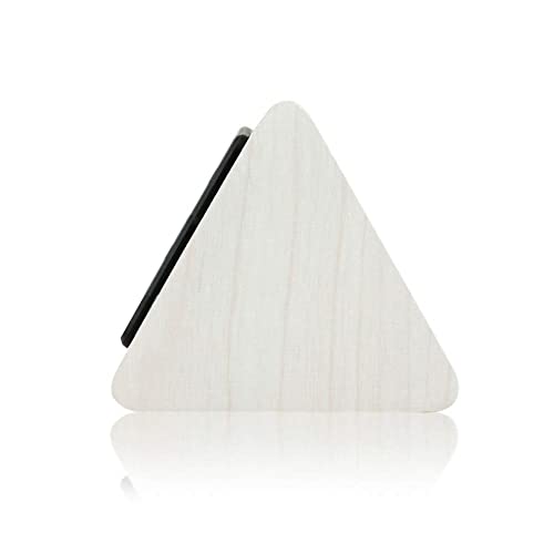 Digital Alarm Clock Wooden Alarm Clock Wood Modern Triangle Alarm Digital Desk Clock, Displays Time Date Temperature Calendar Wood Made Electric Clocks for Bedroom, Bedside - White - color: White