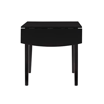 Linon Torino Black Wood 30" Square Drop Leaf Table - 30" X 48" Fully Extended - color: Black