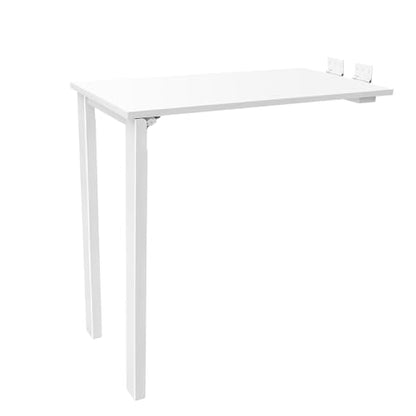 Wall Mounted Folding Table with Legs, Wood Wall Desk, Flip-up Dining Table, Foldable Desks for Small Spaces, Laundry, Dining Room, Bedroom, Home Office, 29.5" D x 15.7" W x 29" H, White