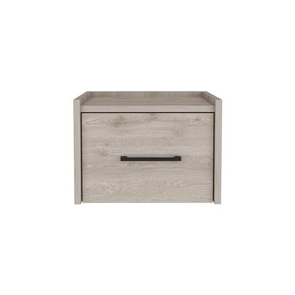 Tuhome Boa Floating Nightstand, Wall-Mounted Bedside Table with 1 Drawer, 13.8" W x 9.8" H Engineered Wood Small Night Stand for Bedroom, White - color: Light Grey