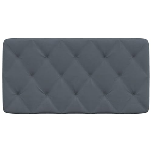 39.4 Inch Headboard Cushion, Dark Gray Velvet Upholstered Wall-Mounted Headboard, Geometric Diamond Pattern Bed Backrest Support for Reading and Bedroom Decor - size: 39.4 inches