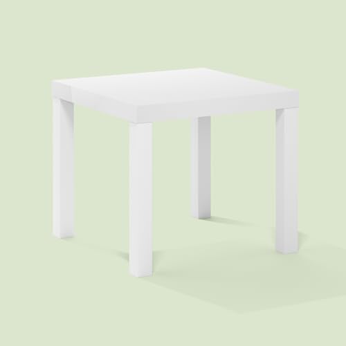 Bayan End Table, Square Side Table, for Small Spaces, Living Room, Bedroom, White - color: White, size: 20.1 (D) x 20.1 (W) x 17.5 (H) inches