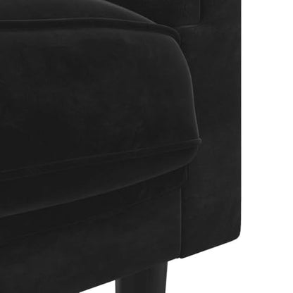 Black Velvet 2-Seater Sofa with Plywood Frame, Modern Design, Removable Cushions, 242.5 lb Capacity - color: Black, size: 1 & 2-Seater