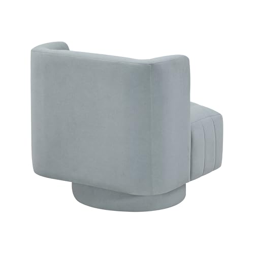 Lexicon Swivel Accent Chair, Textured Fabric Upholstered 360 Degree Swivel Barrel Chair with Channel Tufted, Comfort Seat, for Living Room, Bedroom, Office, Easy Assembly, Aqua Blue - color: Aqua Blue